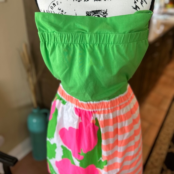 🌴🌺🌴Lilly Pulitzer Strapless Dress Fleur Neon Sunrise - NWOT!! 🌺🌴🌺 - Picture 13 of 16